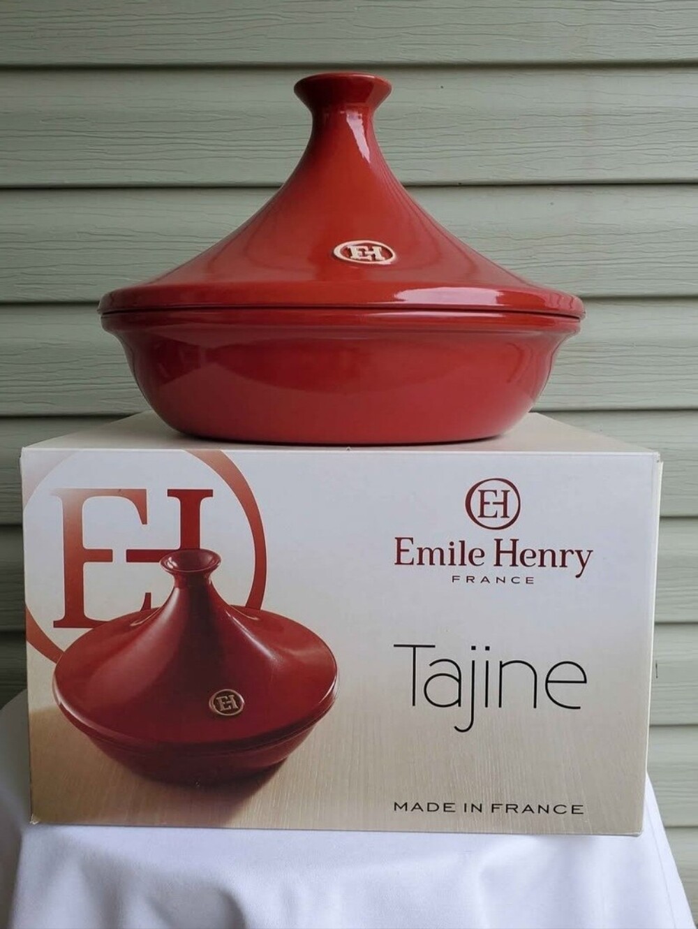 NEW Emile Henry Grand Cru GRANDE Red Ceramic Tajine